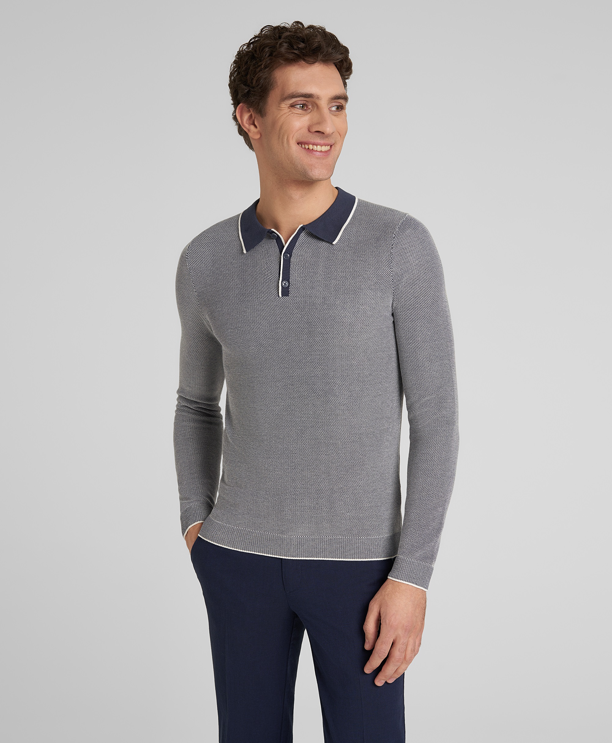 Поло трикотажное HENDERSON KWL-0907 LNAVY