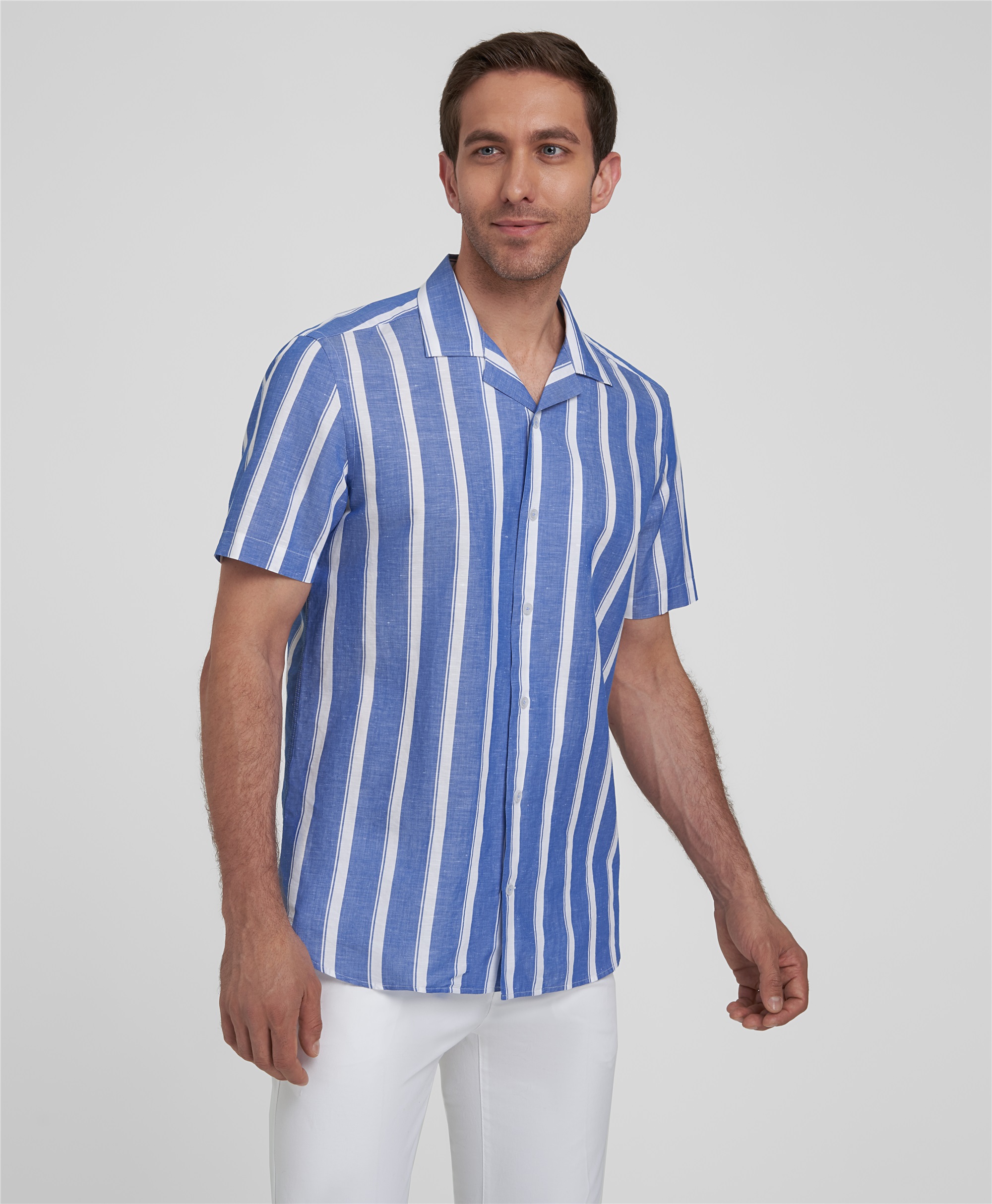 Рубашка полуприлегающий силуэт HENDERSON SHS-0617-S BLUE